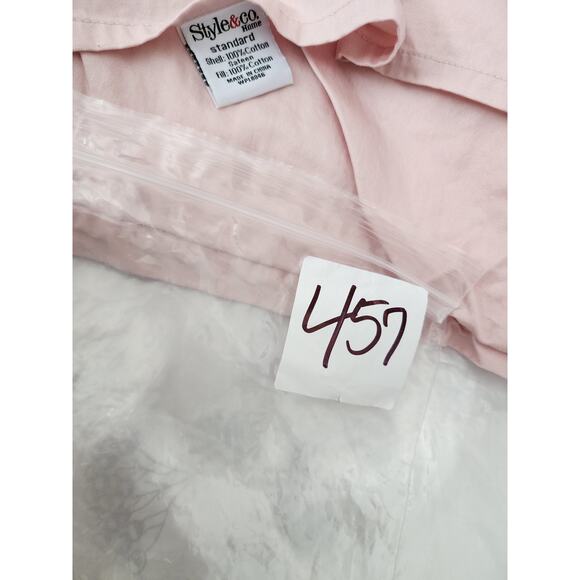 STYLE & CO Light Pink Quilted Textured STANDARD Pillow Shams Set of 2 - Picture 9 of 9